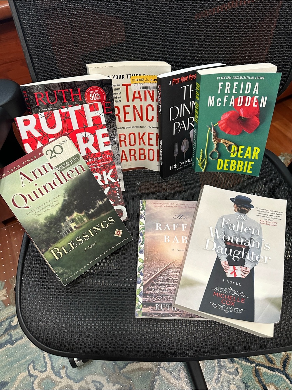 Lot of 8 Assorted Paperback Novels including Freida McFadden, Ruth Ware